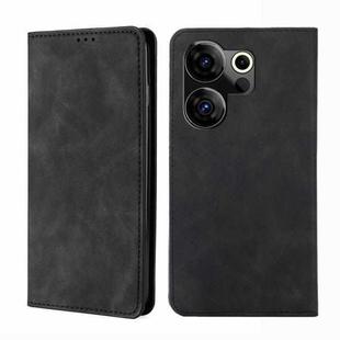 For Tecno Camon 20 Premier 5G Skin Feel Magnetic Leather Phone Case(Black)