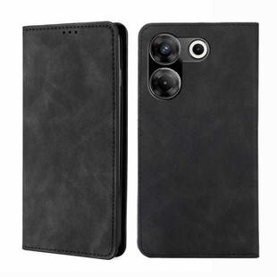 For Tecno Camon 20 Pro 5G Skin Feel Magnetic Leather Phone Case(Black)