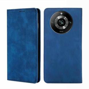 For Realme 11 Pro 5G / 11 Pro+ 5G Skin Feel Magnetic Leather Phone Case(Blue)