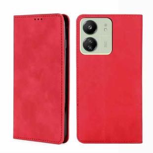 For Xiaomi Redmi 13C Skin Feel Magnetic Leather Phone Case(Red)