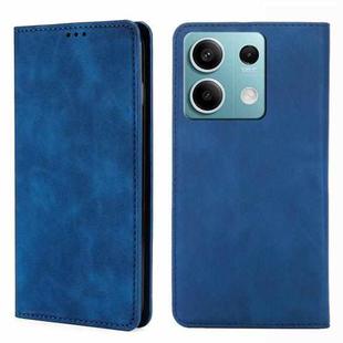 For Xiaomi Redmi Note 13 4G Skin Feel Magnetic Leather Phone Case(Blue)