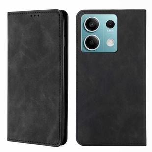 For Xiaomi Redmi Note 13 4G Skin Feel Magnetic Leather Phone Case(Black)