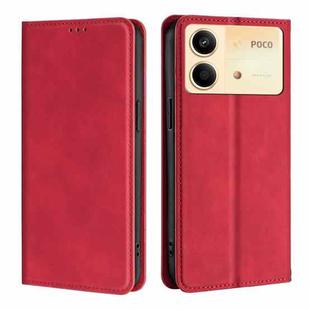 For Xiaomi Redmi Note 13R Pro 5G Skin Feel Magnetic Leather Phone Case(Red)