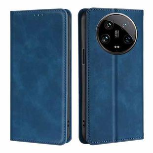 For Xiaomi 14 Ultra 5G Skin Feel Magnetic Leather Phone Case(Blue)