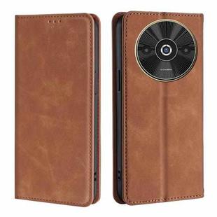 For Xiaomi Redmi A3 4G Skin Feel Magnetic Leather Phone Case(Light Brown)