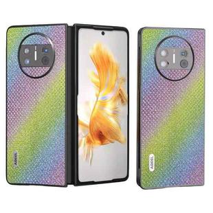 For Huawei Mate X3 ABEEL Diamond Black Edge Phone Case(Rainbow Diamond)