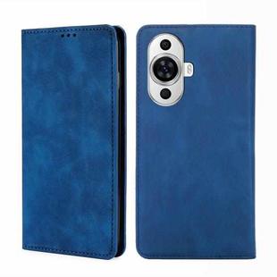 For Huawei nova 11 4G Skin Feel Magnetic Leather Phone Case(Blue)