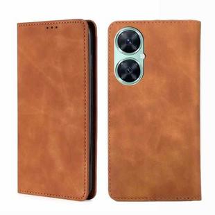 For Huawei Enjoy 60 Pro / nova 11i Skin Feel Magnetic Leather Phone Case(Light Brown)