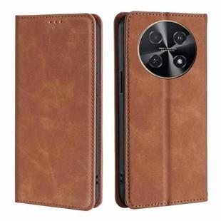 For Huawei nova 12i 4G Skin Feel Magnetic Leather Phone Case(Light Brown)