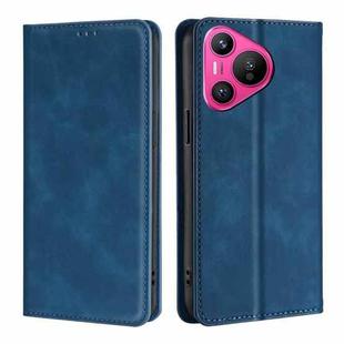 For Huawei Pura 70 Skin Feel Magnetic Leather Phone Case(Blue)