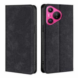 For Huawei Pura 70 Skin Feel Magnetic Leather Phone Case(Black)