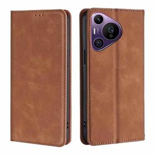 For Huawei Pura 70 Pro / Pro+ Skin Feel Magnetic Leather Phone Case(Light Brown)