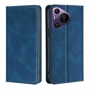 For Huawei Pura 70 Pro / Pro+ Skin Feel Magnetic Leather Phone Case(Blue)