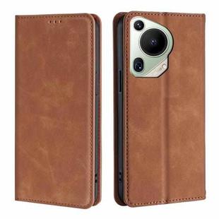 For Huawei Pura 70 Ultra Skin Feel Magnetic Leather Phone Case(Light Brown)