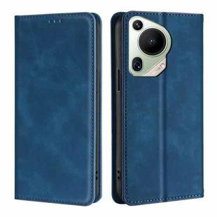 For Huawei Pura 70 Ultra Skin Feel Magnetic Leather Phone Case(Blue)