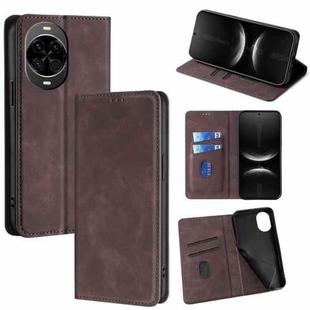 For Huawei nova 14 5G Skin Feel Magnetic Leather Phone Case(Dark Brown)