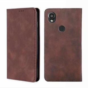 For Kyocera Digno SX3-KYG02 Skin Feel Magnetic Leather Phone Case(Dark Brown)