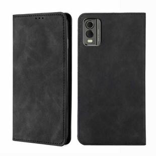 For Nokia C32 Skin Feel Magnetic Leather Phone Case(Black)