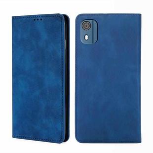 For Nokia C02 TA-1522 Skin Feel Magnetic Leather Phone Case(Blue)