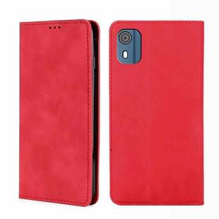 For Nokia C02 TA-1522 Skin Feel Magnetic Leather Phone Case(Red)