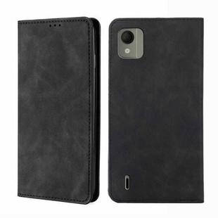 For Nokia C110 4G Skin Feel Magnetic Leather Phone Case(Black)