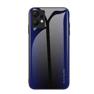 For Xiaomi Redmi Note 12 4G Global Texture Gradient Glass TPU Phone Case(Dark Blue)
