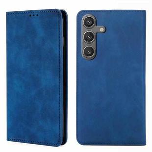 For Samsung Galaxy S24 5G Skin Feel Magnetic Leather Phone Case(Blue)