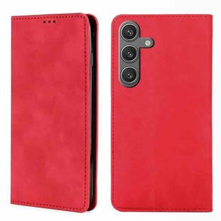 For Samsung Galaxy S24 5G Skin Feel Magnetic Leather Phone Case(Red)