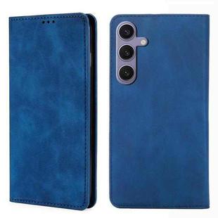 For Samsung Galaxy S24+ 5G Skin Feel Magnetic Leather Phone Case(Blue)