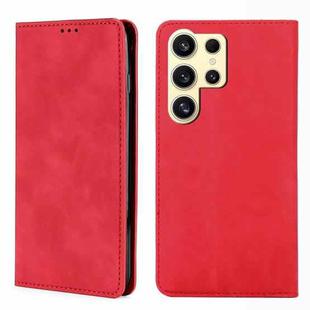 For Samsung Galaxy S24 Ultra 5G Skin Feel Magnetic Leather Phone Case(Red)