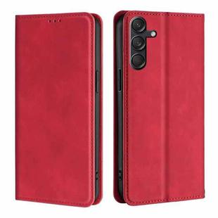 For Samsung Galaxy M55 5G Skin Feel Magnetic Leather Phone Case(Red)