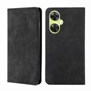 For OnePlus Nord CE 3 Lite 5G Skin Feel Magnetic Leather Phone Case(Black)