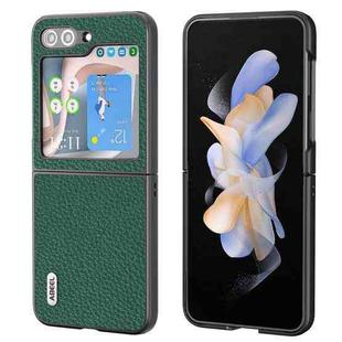 For Samsung Galaxy Z Flip6 ABEEL Genuine Leather Litchi Texture Phone Case(Green)