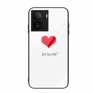 For vivo iQOO Z7 Colorful Painted Glass Phone Case(Red Heart)