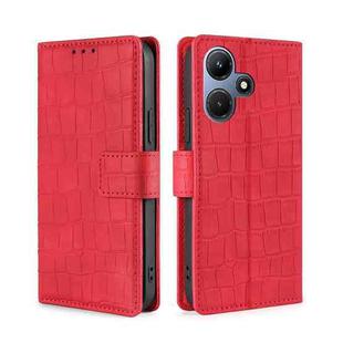 For Infinix Hot 30i 4G Skin Feel Crocodile Magnetic Clasp Leather Phone Case(Red)