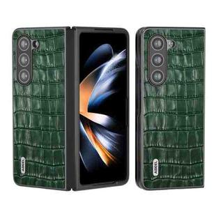 For Samsung Galaxy Z Fold6 ABEEL Crocodile Texture Genuine Leather Phone Case(Green)