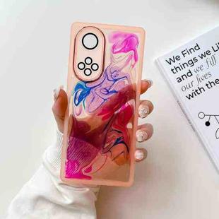 For Honor 50 Pro Oil Painting Electroplating TPU Phone Case(Pink)