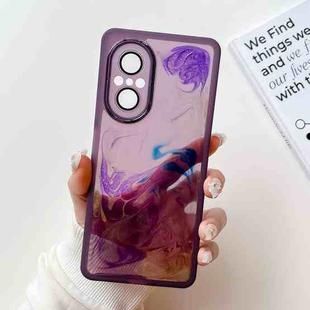 For Honor 50 SE Oil Painting Electroplating TPU Phone Case(Purple)