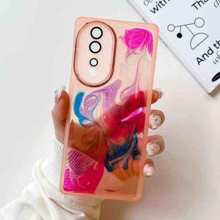 For Honor 80 Oil Painting Electroplating TPU Phone Case(Pink)