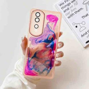 For Honor 80 Pro Oil Painting Electroplating TPU Phone Case(Pink)