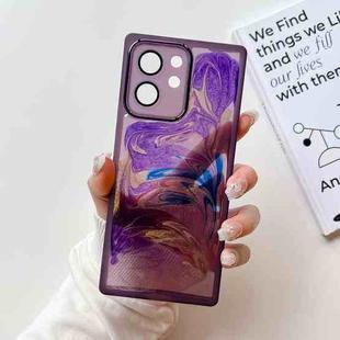 For Honor 80 SE Oil Painting Electroplating TPU Phone Case(Purple)
