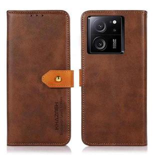 For Xiaomi 13T / Redmi K60 Ultra KHAZNEH Cowhide Texture Flip Leather Phone Case(Brown)