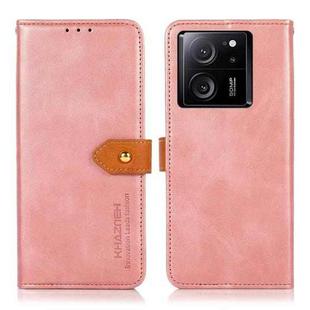 For Xiaomi 13T / Redmi K60 Ultra KHAZNEH Cowhide Texture Flip Leather Phone Case(Rose Gold)