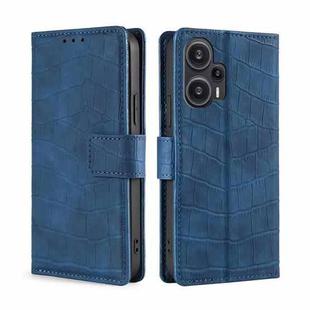 For Xiaomi Redmi Note 12 Turbo Skin Feel Crocodile Magnetic Clasp Leather Phone Case(Blue)