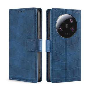 For Xiaomi 13 Ultra 5G Skin Feel Crocodile Magnetic Clasp Leather Phone Case(Blue)