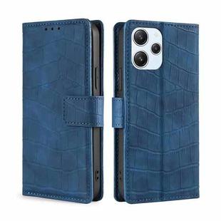 For Xiaomi Redmi 12 4G Skin Feel Crocodile Magnetic Clasp Leather Phone Case(Blue)