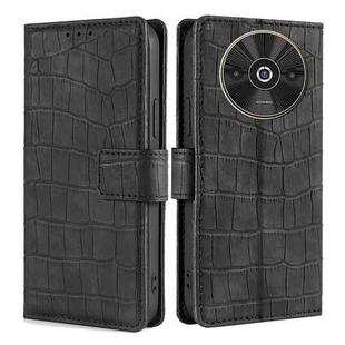 For Xiaomi Redmi A3 4G Skin Feel Crocodile Magnetic Clasp Leather Phone Case(Black)