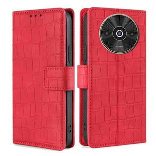 For Xiaomi Redmi A3 4G Skin Feel Crocodile Magnetic Clasp Leather Phone Case(Red)