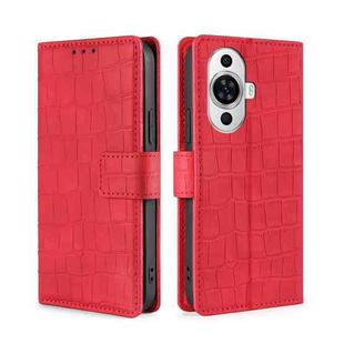 For Huawei nova 11 4G Skin Feel Crocodile Magnetic Clasp Leather Phone Case(Red)