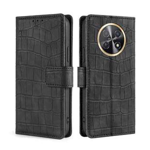 For Huawei Enjoy 60X Skin Feel Crocodile Magnetic Clasp Leather Phone Case(Black)